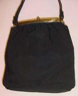 Sweet Vintage Jewel Top Black Faille Purse Edwards Bags