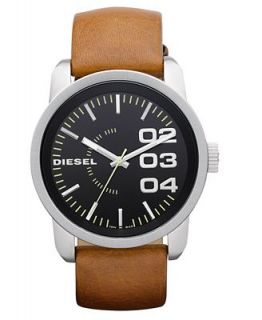 Diesel Watch, Tan Leather Strap 54x46mm DZ1513