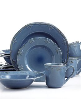 Thomson Pottery Dinnerware, Sicily Blue 16 Piece Set   Casual