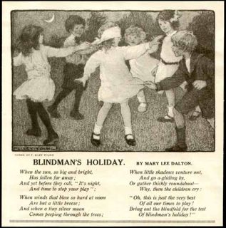 1916 Blindmans Holiday Verse by Mary Lee Dalton
