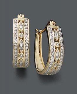 Victoria Townsend Diamond Earrings, 18k Gold over Sterling Silver