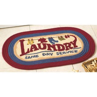 Laundry Room Rug 31x20 Oval Floor Mat Country Decor New