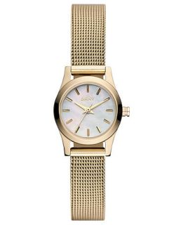 DKNY Watch, Womens Gold Ion Plated Stainless Steel Mesh Bracelet 20mm