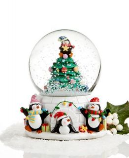 Holiday Lane Snow Globe, Musical Penguins