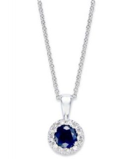 EFFY Collection 14k White Gold Necklace, Sapphire (3/8 ct. t.w.) and
