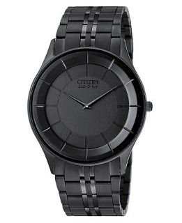 Citizen Watch, Mens Eco Drive Black Ion Plated Stainless Steel