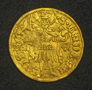1470 Hungary Matthias Corvinus Medieval Gold Gulden Coin VF