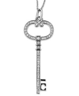 Sterling Silver Necklace, Diamond Accent Key Pendant   Necklaces
