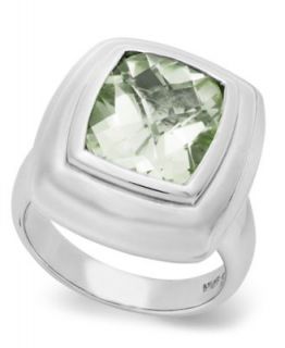 Sterling Silver Ring, Green Quartz Round Ring (8 3/4 ct. t.w.)   Rings