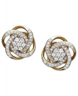 Wrapped in Love™ Diamond Earrings, 14k Gold Diamond Knot Earrings (1