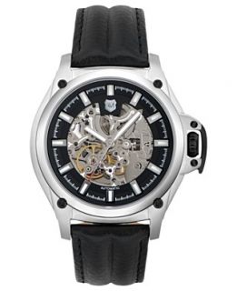 watch men s chronograph black leather strap 45mm a11407tp $ 225 00