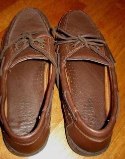 Minnetonka brown leather boat shoes size 11.5 M Mens. In excellent