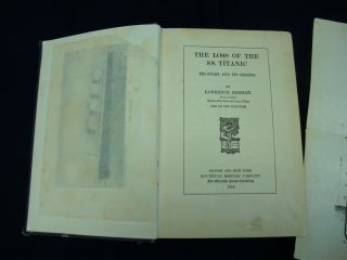 Loss of SS Titanic by Lawrence Beesley 1912 1st Edition
