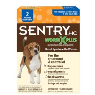 New Sentry HC Wormx Plus Dog Dewormer Round Hook Tapeworm Small Dog 2