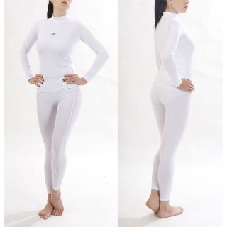 Compression Skin Shirt Pants Tights Under Base Layer Set White