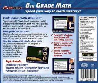 Speedstudy 8th Grade Math Basic Skills Quickstudy PC XP Vista Win 7