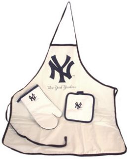 New York Yankees Apron Oven Mitt Potholder Tailgate Set