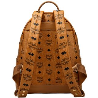 New Authentic MCM Stark Cognac Visetos Backpack Small NWT Brown
