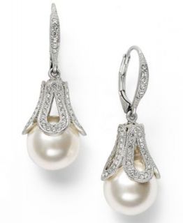 Eliot Danori Earrings, Silver Tone Simulated Pearl and Crystal