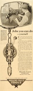 1917 Ad Millers Falls Breast Drill Toolmaker Mechanic   ORIGINAL