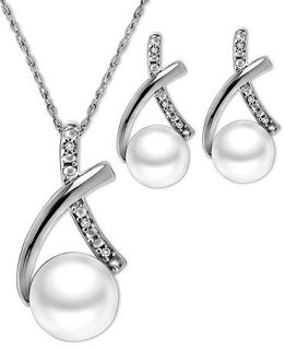 Sterling Silver Jewelry Set, Cultured Freshwater Pearl (6 7mm) and