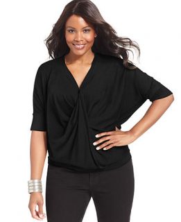 Design 365 Plus Size Sweater, Elbow Sleeve Draped   Plus Size Sweaters