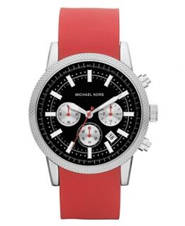 Michael Kors Watch, Mens Chronograph Scout Red Silicone Bracelet 43mm