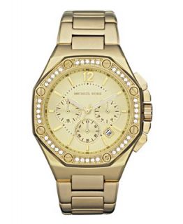 Michael Kors Watch, Womens Chronograph Gold Plated Stainless Steel