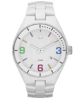 adidas Watch, Cambridge White Plastic Bracelet 44mm ADH2586   All