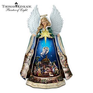 Thomas Kinkade Talking Nativity Angel Sculpture with Music and