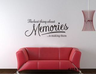 Memories Removable Wall Quote Decal Mural DIY Vinyl Art Sticker Home