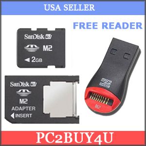 Sandisk 2GB Memory Stick Micro (M2) Flash Card , bulk package , met