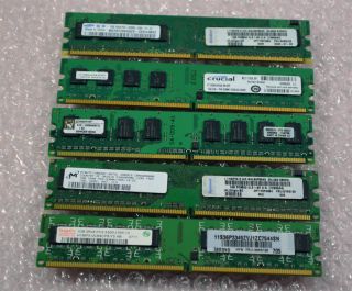 20 1GB PC2 4200 or PC2 5300 non ECC DDR2 SDRAM Desktop Memory Modules