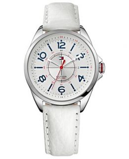 Tommy Hilfiger Watch, Womens White Leather Strap 36mm 1781261