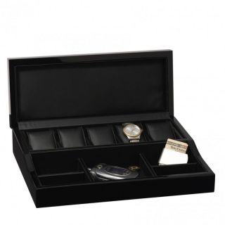 Handcrafted Socrates Mens Jewelry Valet Watch Box Case Locking Storage