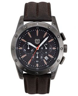 Andrew Marc Watch, Mens Chronograph Heritage Racer Brown Leather