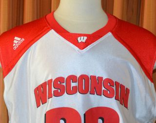 Badgers 22 Adidas Red White Basketball Jersey Mens Large