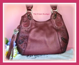 Brighton Melania Satchel Plum Color Shoulder Handbag $350
