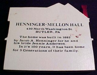 Henninger Mellon Hall Butler PA Wood Building History