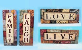 4pc Live Love Laugh Family Wood Wall Art Signs Decor