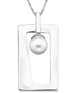 Sterling Silver Cultured Freshwater Pearl & Diamond Accent Cage