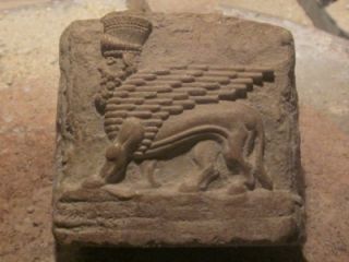 Mesopotamia Art Assyrian Winged Bull Relief Sculpture Amulet