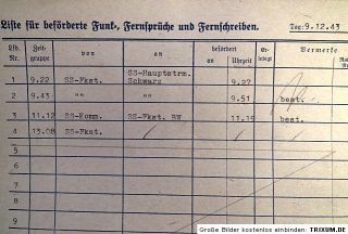 List of Delivered Radio Messages 1943