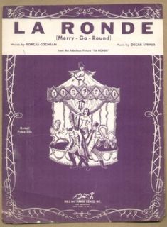 La Ronde 1954 Merry Go Round Vintage Sheet Music