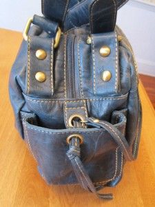 Melie Bianco Vegan Navy Blue Purse Shoulder Bag Handbag