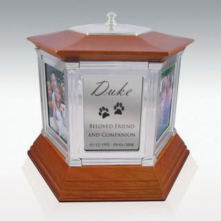 Rotating Memories Cremation Urn   Up to 6 Pictures   