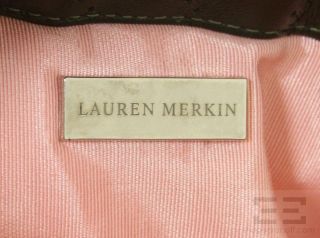 Lauren Merkin Dark Green Pink Leather Louise Clutch