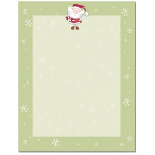 Merry Christmas Santa Claus with Snow Flakes Holiday Paper Letterhead