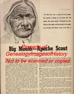 Mescalero Apache History of Scout Big Mouth Genealogy