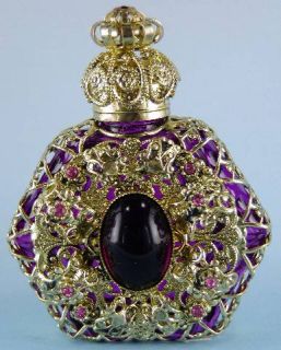 Czech Purple Gold Filigree Perfume Bottle Wholesale